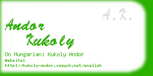 andor kukoly business card